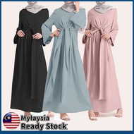 Abaya Muslimah Dress Women Plain Jubah Baju kurung kaftan Muslim Long Sleeve Dress Women Dresses gown for women Fashion Elegant plus size