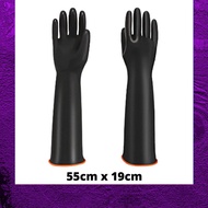 (Ready Stock) Heavy Duty Rubber Gloves Chemical Muriatic Acid Resistant Natural Anti-skid Latex Glov