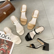 Women Midi Heels Thick Heeled Kasut Tinggi Wanita Dinner shoes SF-2DSW11-T