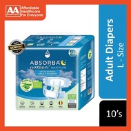 Absorba Nateen Maxi Plus Adult Diapers L Size (10's)
