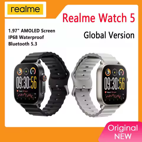 Global Version realme watch 5 1.97" 600nits AMOLED 460mAh 14-Day Battery Life 300+ Themes Support GP