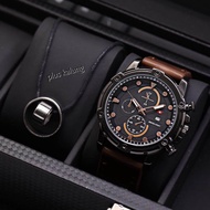 Jam tangan pria Swiss army Model sport Bulat tanggal aktif Free box dan baterai cadangan