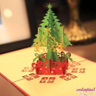 VALENTINE1 Christmas Tree Greeting Card, Foldable Paper 3D Pop UP Gift Card, Kids Gifts Elegant Hand