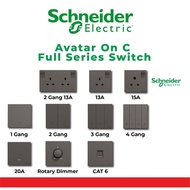 Schneider Avatar On C Electrical Switch & Socket Dark Grey | Schneider Soket & Suis