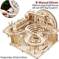 3D Wooden Puzzle Marble Run Set DIY Assembly Building Model Kit STEAM Engine Educational Toys for Ad