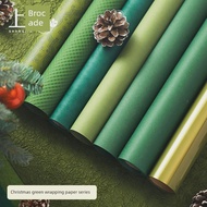 christmas wrapping paper wrapping paper Christmas green series wrapping paper flower wrapping paper 