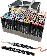 Marker Pen Set, Marker Pen, 262 Colors, Alcohol Markers, Thick and Fine Ends, Art Supplies, Carrying