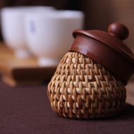 Handmade Rattan Lid Set Teapot Lid Holder Tea Set Accessories Pot Lid Holder