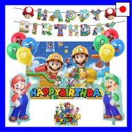 Mario Birthday Decorations Balloons Mario Tapestry HAPPYBIRTHDAY Garland Kids Birthday Party Decorations Character Cake Topper