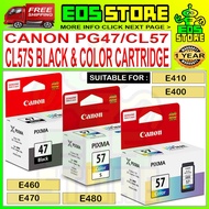 Canon PG-47 CL-57 CL-57s PG47 CL57 CL57s Black Colour Ink Cartridge E410 E470 E460 E470 E480 (Ready Stock / Original)