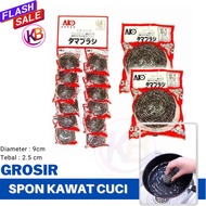1 Lusin (12) Spon Kawat BESAR Anti Karat Anti Rontok 40gr - Sabut Cuci Piring Kawat Stainless - COD 