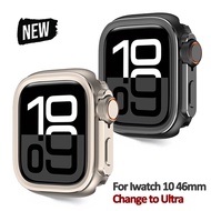 Titanium Color Bumper Case For IWatch Series 11 10 46mm Metal Screen Protector for iwatch 9 8 44 45M