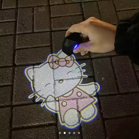 Hello Kitty Electric Bike Decoration Light Car Dynamic Projection Welcome Lamp Cute Girl Scooter Lig