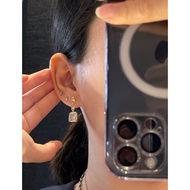 [New Product] APM Monacoé clat Chain Ring Earrings Golden Yellow Geometric Design Square Earrings Gi