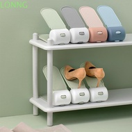 LONNGZHUAN Shoe Rack, Plastic Space Savers Double Stand Shelf,  Adjustable Double Layer Durable Footwear Support Slot Home