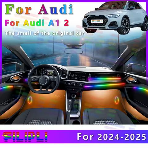 For Audi A1 2024-2025 Top-tier Stealth Acrylic Car LED Interior Ambient Bar APP-controlled Wave Fade