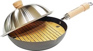 Riverlight Kyoku JAPAN J1426D Iron Steaming Pot Set, 10.2 inches (26 cm), Stainless Steel Dome, Bamboo Steamer, Iron Nitride, IH Compatible, Rust Resistant, Made in Japan