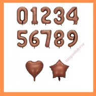 [GIVE BLOWING STRAW] Korean style vintage Caramel birthday decoration number balloon, studio decorat