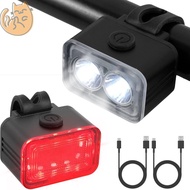 2 Pcs Bike Lights for Night Riding USB Rechargeable Bike Lights Front and Back 5+6 Modes Bike Headlight and Tail Light Set IPX66 Waterproof Bicycle Lights SHOPQJC6093