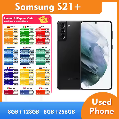 Samsung Galaxy S21+ 5G RAM 8GB ROM 128GB/256GB SmartPhone 6.7inch 120Hz 64MP camera 4800mAh Used Pho