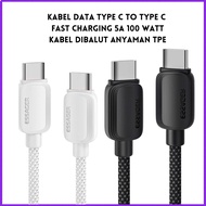 Essager USB Type C to Type C Fast Charging Data Cable 5A 100 w Fast Charging type C cable/