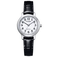 (AUTHORIZED SELLER) CITIZEN EM0930-15A ECO-DRIVE WHITE DIAL BLACK LEATHER WOMEN'S WATCH