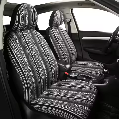 Baja Blanket Car Seat Covers Black Boho Designs Universal Size Fit for Most Cars SUVs Trucks Vans Wo