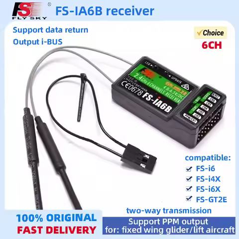 Flysky FS-IA6B Remote Control IA6B Receiver 2.4G 6 Channel FLY SKY Plastic for DIY FPV RC Airplane Q