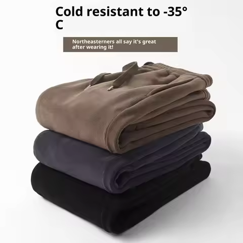 Mens Heavyweight Double Face Polar Fleece Jogger Pants Winter Thermal Lined Thick Warm Sweatpants Lo