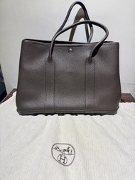 Hermes GARDEN PARTY 36  手提包 花園包 瀝青灰