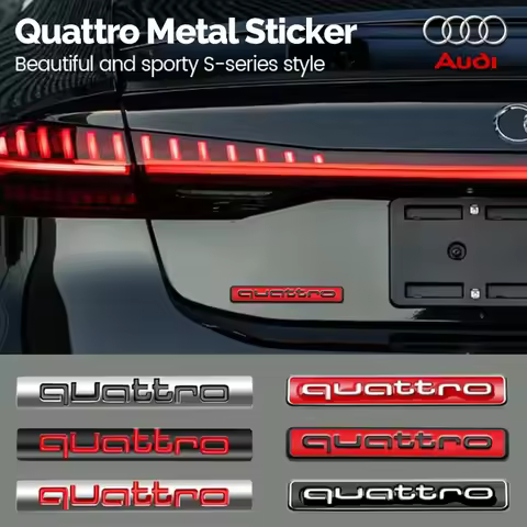 Car Front Grille Badge Body Trunk Decoration Sticker Auto QUATTRO Emblem Accessories for Audi Q2 Q3 