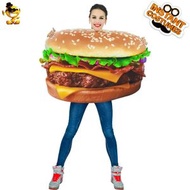 成人款汉堡包表演道具服裝 萬聖節化妝舞會cosplay薯條角色扮演服飾 cosplay服裝 演出服 惡搞服裝 萬聖節表演服 節日氣氛