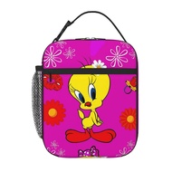 Tweety Bird Large Portable Lunch Box, Reusable Insulated Lunch Bag，Removable shoulder strap