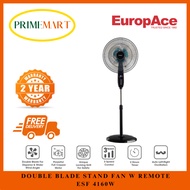 EUROPACE ESF4160W DOUBLE BLADE STAND FAN WITH REMOTE CONTROL - 2 YEARS WARRANTY