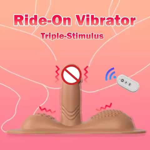 Ride-on Vibrator with Triple Stimulate & Wireless Remote Vibrating Pad Women Clitoris G-Spot Anal Ad