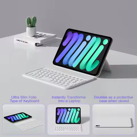 Keyboard Case for iPad mini 7th (A17 Pro,2024)&6th (2021) 8.3-inch, Ultra Slim Folio Type of Keyboar