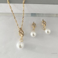 ต่างหูและชุดเครื่องประดับสร้อยคอสร้อยคอมุกสีเงินต่างหูห้อยชุดสำหรับเพื่อนเจ้าสาวงานแต่งงานสวมหน้ากาก