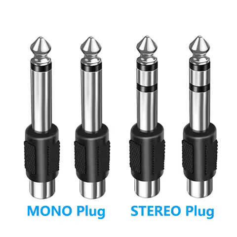 5/20PCS RCA Female Jack to 6.35mm 1/4inch Mono Male Plug Audio Adapter Connector