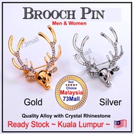 [73Mall ] Blazer Jacket Brooch with Pin and Crystal Rhinestone Men & Women Breastpin for Dinner Wedd