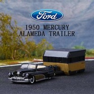 『星之漫』1:64運輸車隊拖車合金模型收藏擺件1950福特水星FORD-黑