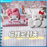 SANRIO Cute Melody Hello Kitty Shape Snack Clip Magnet Seal Clip Magnetic Refrigerator Sticker Ticket Clip Gift