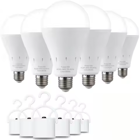 Rechargeable Emergency Light Bulbs 6/10Pack Battery Powered LED Light Bulb 6000K Daylight E26 120 Vo