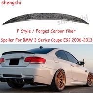 E92 P Style Forged Carbon Fiber Rear Trunk Spoiler for BMW 3 Series Coupe E92 316i 318i 320i 323i 32