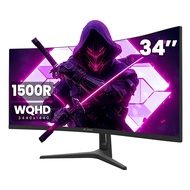 CRUA 34Inch Ultrawide Gaming Monitor, WQHD(3440*1440P)144Hz/165Hz Curved Monitor,1500R, 99% sRGB, Co