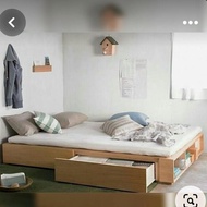 tempat tidur dipan kayu mahoni solid 100x200
