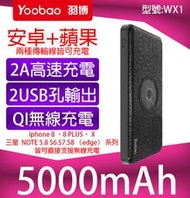 【傻瓜批發】羽博 WX1 無線充電 行動電源 蘋果 iphone 8 PLUS X 三星 NOTE8 S8 S7