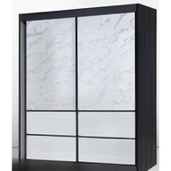 🥳New Design 🥳 5/6/7/8ft L x 8ft H Sliding Door with Mirror Wardrobe ( Ampang Warehouse Furniture)