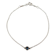 成色極佳☆TIFFANY&Co. Tiffany Elsa Peretti 顏色 by the Yard 1PAquamarine色 AG925 手鍊 銀藍色 重量 1.0 克 女士