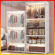 Salvo Children's Wardrobe With Hanger Multi-Layer Baby Clothes Storage Cabinet Plastic Drawer Cabinet almari baju 兒童衣櫃