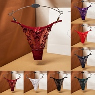 Women's Low Rise Lace Thong Gstring Panties Sexy See Through Underwear